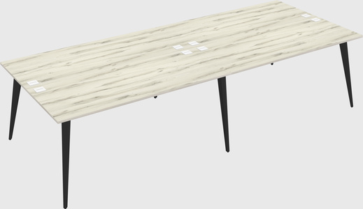 Shared rectangular office desk system