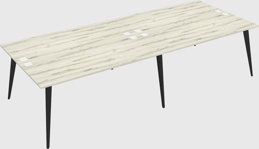 Shared rectangular office desk system