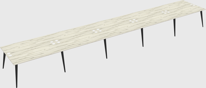 Shared rectangular office desk system