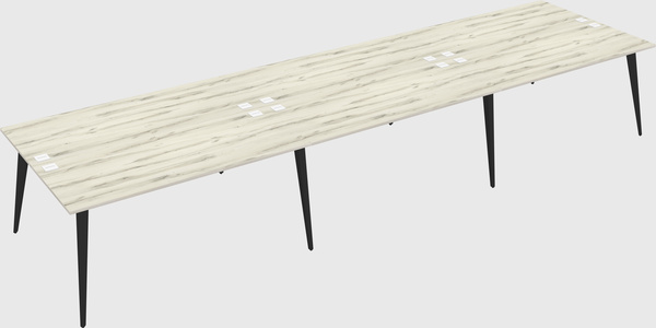 Shared rectangular office desk system