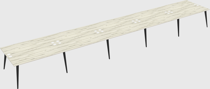 Shared rectangular office desk system