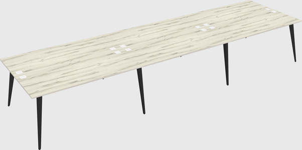 Shared rectangular office desk system