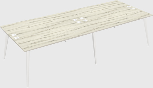 Shared rectangular office desk system