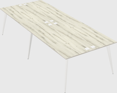 Shared rectangular office desk system