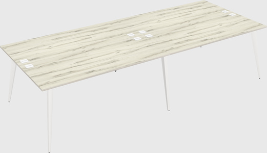 Shared rectangular office desk system