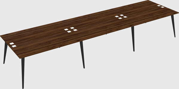 Shared rectangular office desk system