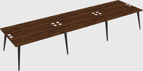 Shared rectangular office desk system