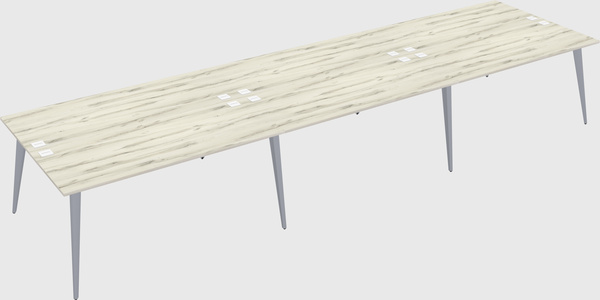 Shared rectangular office desk system