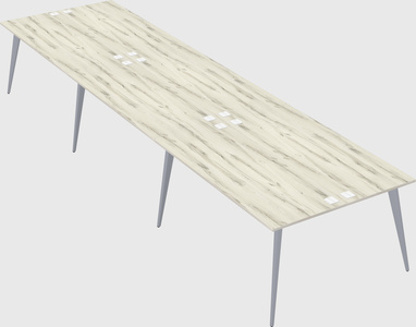 Shared rectangular office desk system