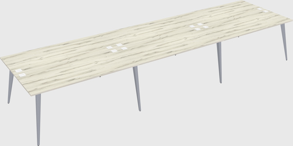 Shared rectangular office desk system