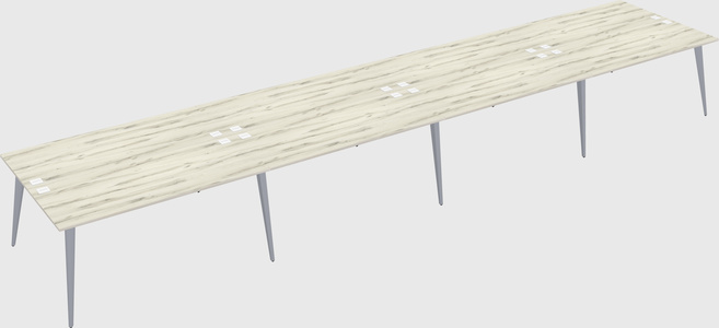 Shared rectangular office desk system