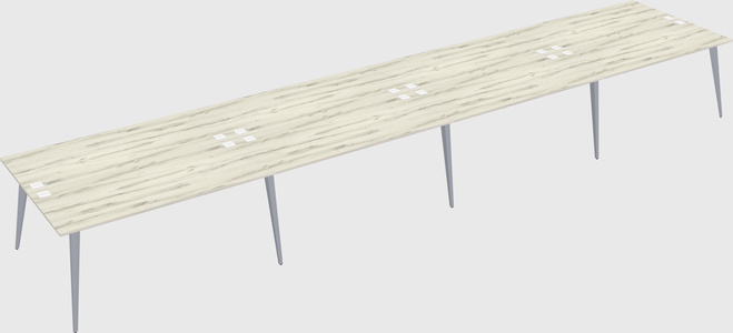 Shared rectangular office desk system