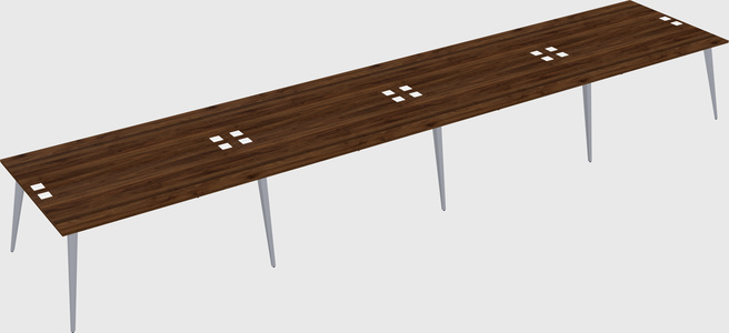 Shared rectangular office desk system