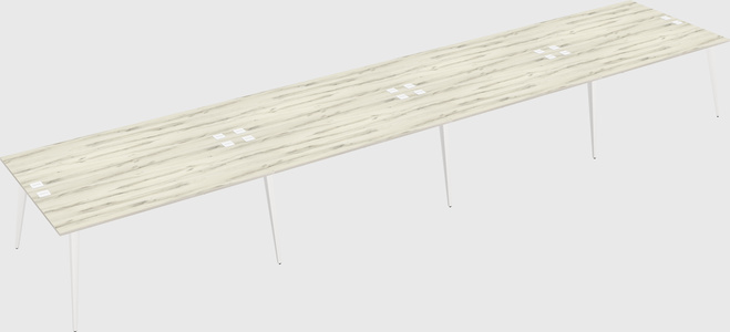 Shared rectangular office desk system