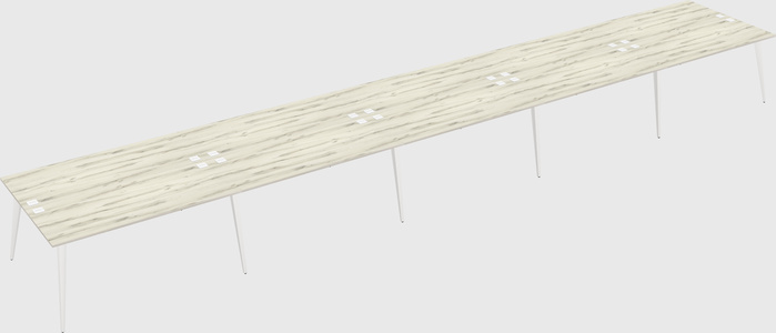 Shared rectangular office desk system