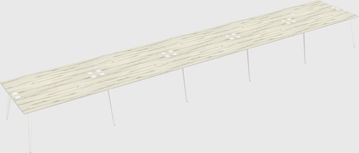 Shared rectangular office desk system