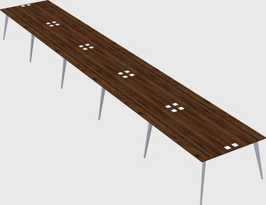 Shared rectangular office desk system
