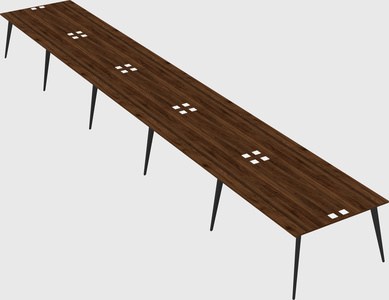 Shared rectangular office desk system