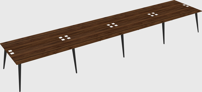 Shared rectangular office desk system