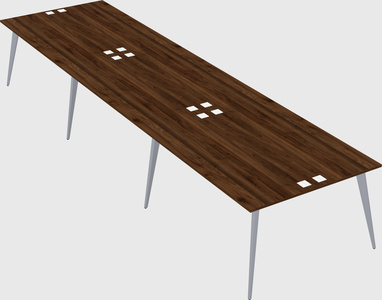 Shared rectangular office desk system