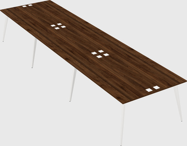 Shared rectangular office desk system