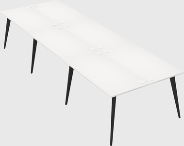 Shared rectangular office desk system