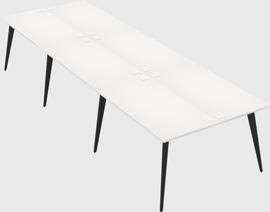 Shared rectangular office desk system