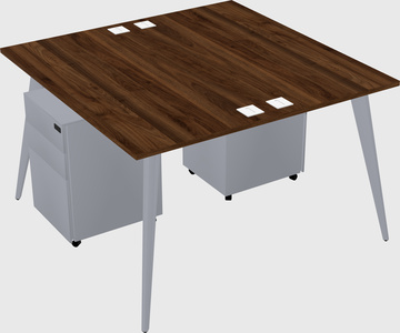 Shared rectangular office desk system