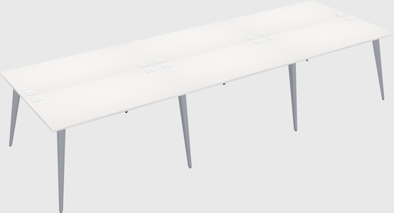 Shared rectangular office desk system