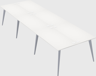 Shared rectangular office desk system