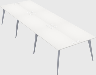 Shared rectangular office desk system
