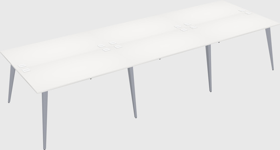 Shared rectangular office desk system
