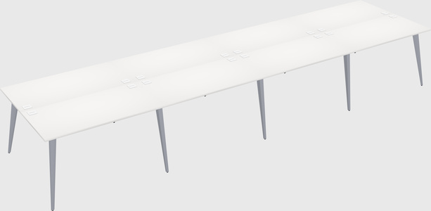 Shared rectangular office desk system