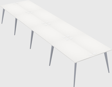 Shared rectangular office desk system