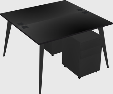 Shared Rectangular Office Desk System