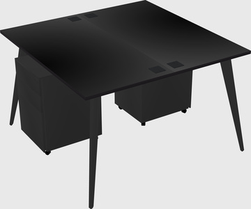 Shared rectangular office desk system