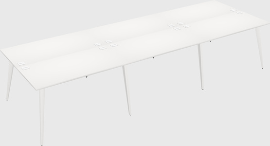 Shared rectangular office desk system