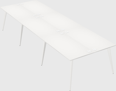 Shared rectangular office desk system