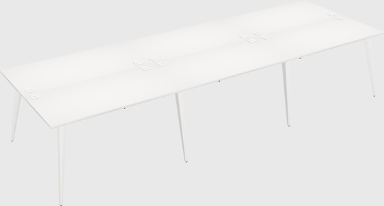 Shared rectangular office desk system
