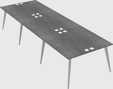 Shared rectangular office desk system