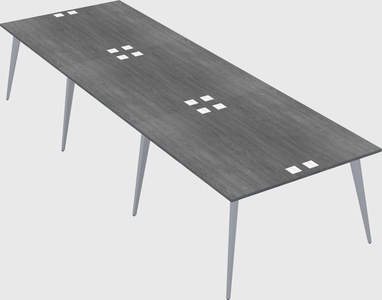 Shared rectangular office desk system
