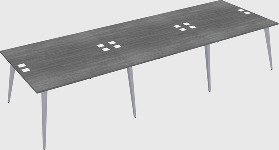 Shared rectangular office desk system