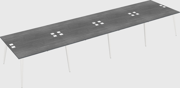 Shared rectangular office desk system