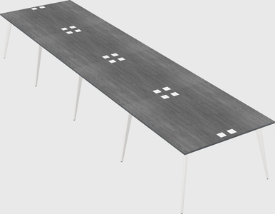 Shared rectangular office desk system