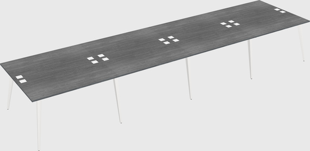Shared rectangular office desk system