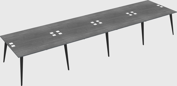 Shared rectangular office desk system