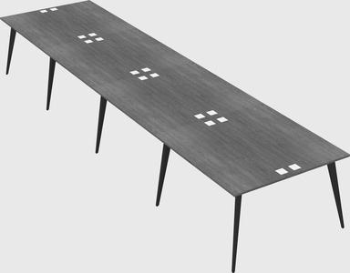 Shared rectangular office desk system