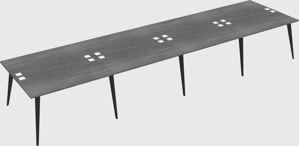 Shared rectangular office desk system