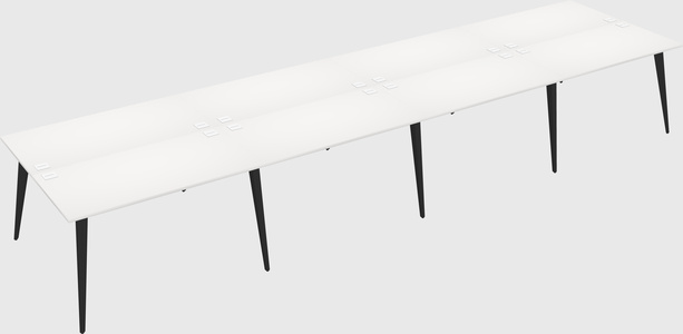 Shared rectangular office desk system