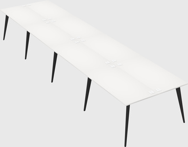 Shared rectangular office desk system